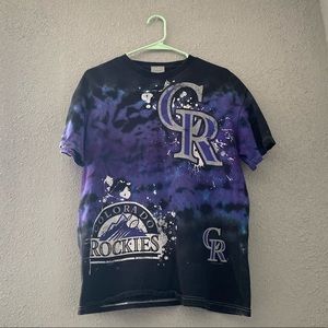 Vintage tie dye Colorado Rockies tee!
